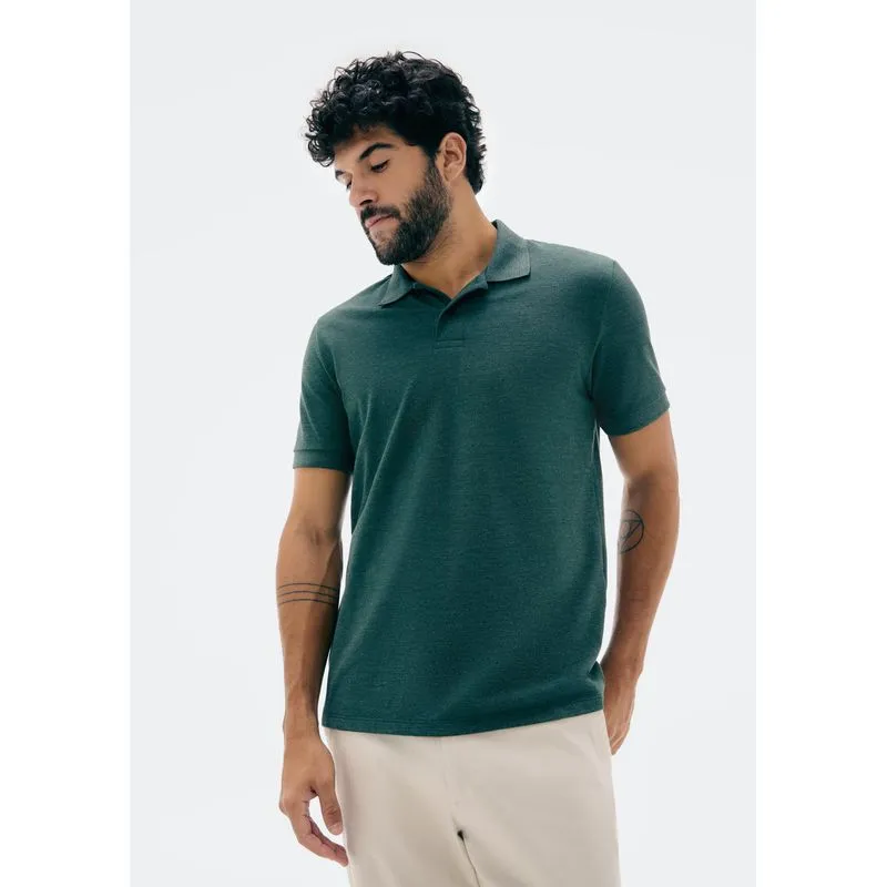 Camisa Polo Básica Masculina Manga Curta Em Piquet - Verde EXG
