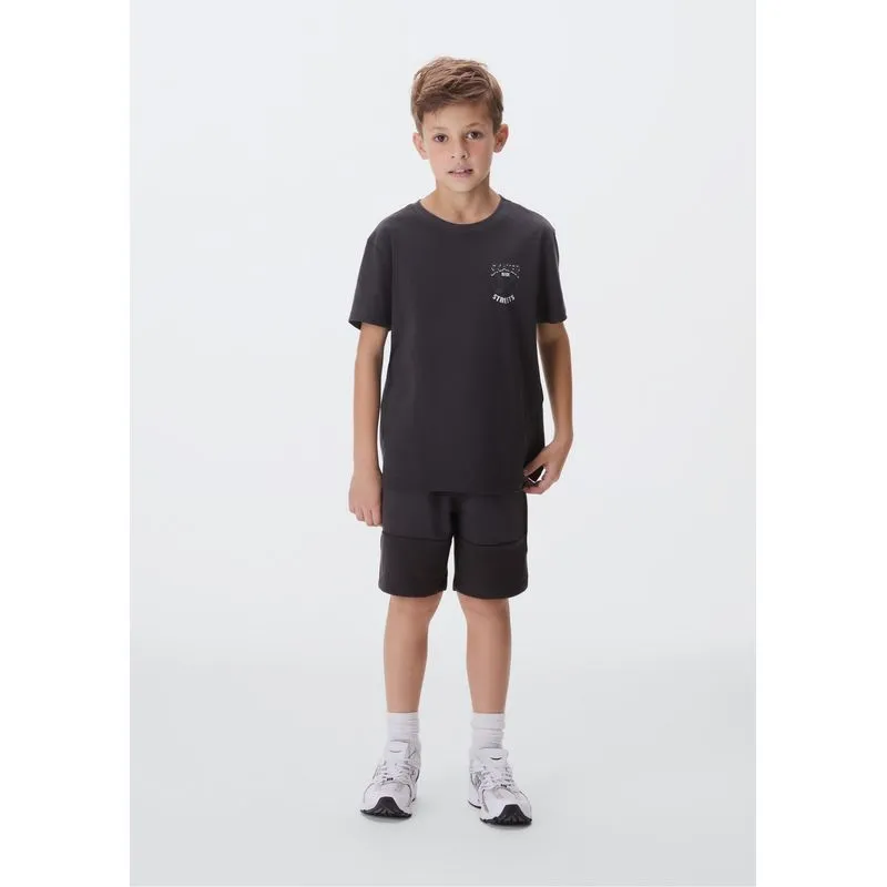 Conjunto Curto Infantil Menino Com Estampa - Preto 012