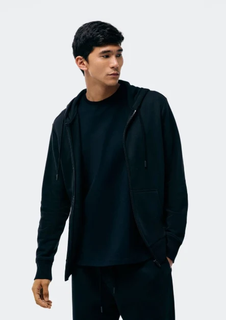 Jaqueta Hering Básica Regular em Moletom Peluciado Masculino - Preto G