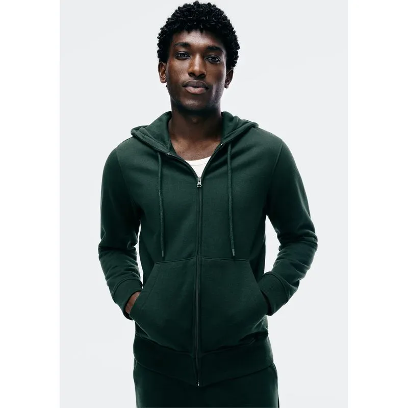 Jaqueta Básica Masculina Regular Em Moletom Peluciado - Verde XG