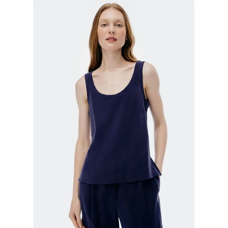 Regata Feminina Em Peach Touch - Azul XG