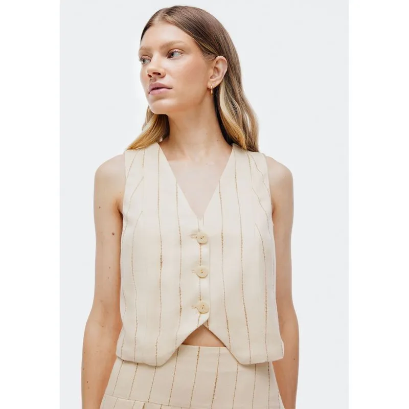 Colete Feminino Fio Tinto - Creme P