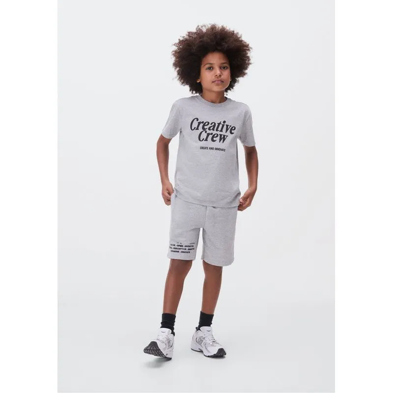 Conjunto Curto Infantil Menino Com Estampa - Cinza 005