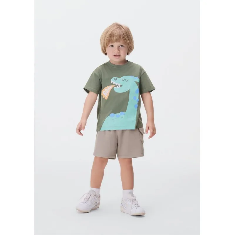 Conjunto Curto Infantil Menino Toddler Com Estampa - Verde 001