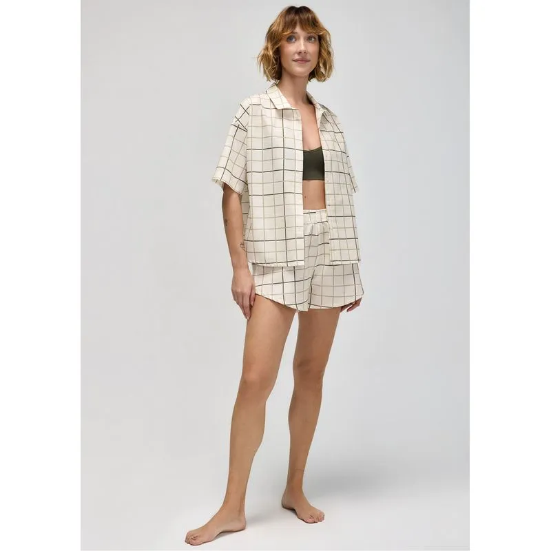 Pijama Curto Feminino Fio Tinto - Off white G
