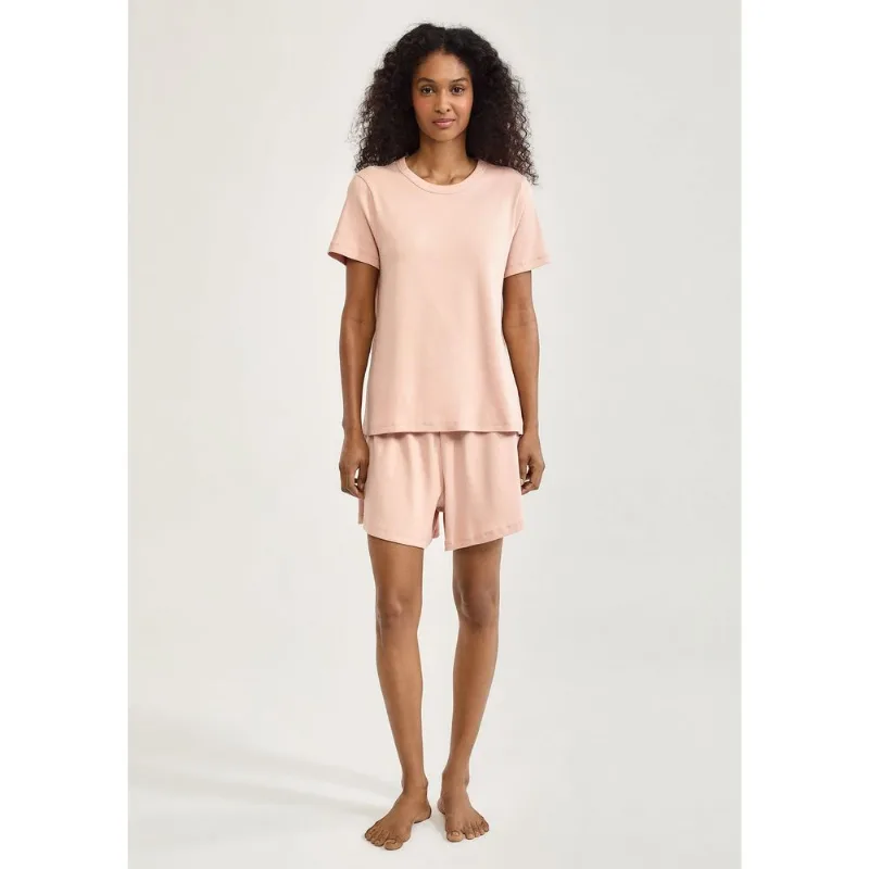 Pijama Curto Feminino Oversized Com Linho - Rosa P