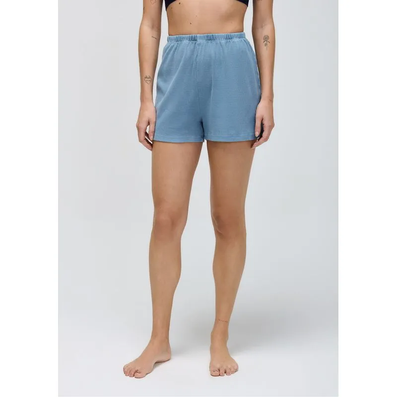 Shorts Feminino Estonado Em Ribana - Azul G