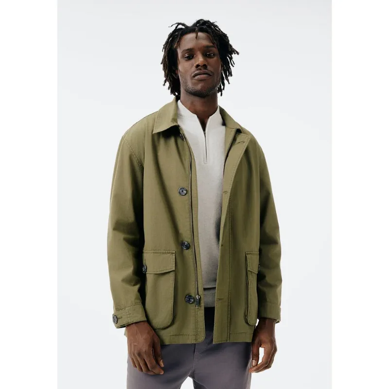 Parka Masculina Reta em Sarja - Verde XXG