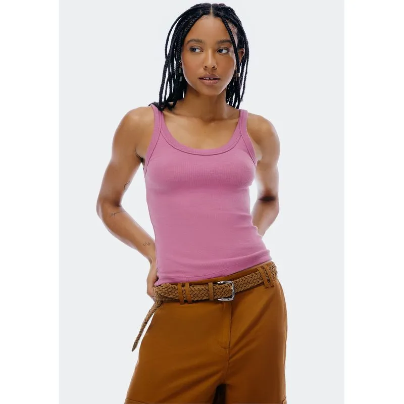Regata Básica Feminina Slim Rib - Lilás XP