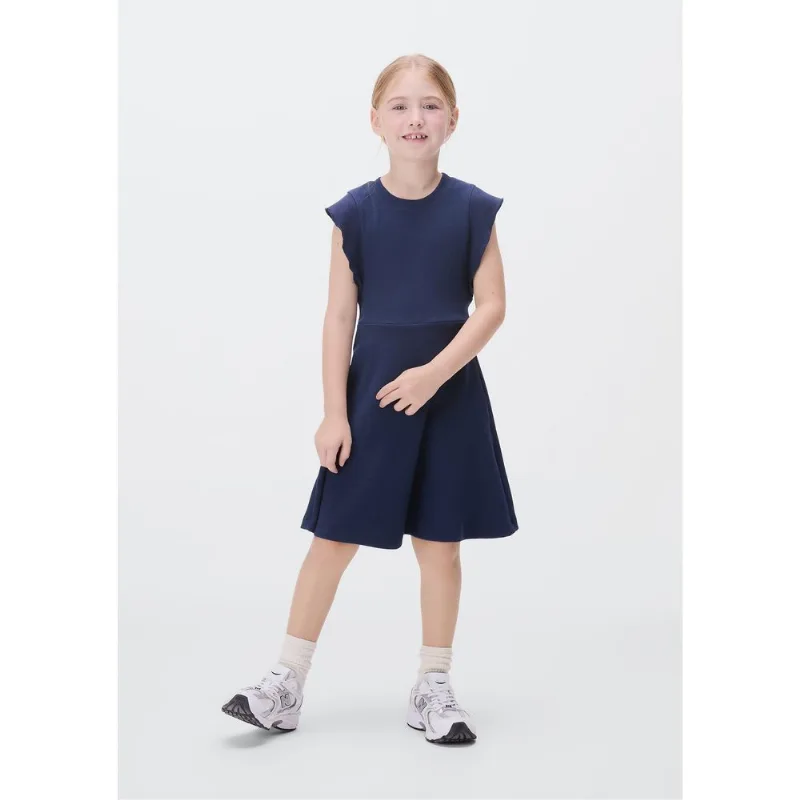 Vestido Curto Infantil Com Babados - Azul 006