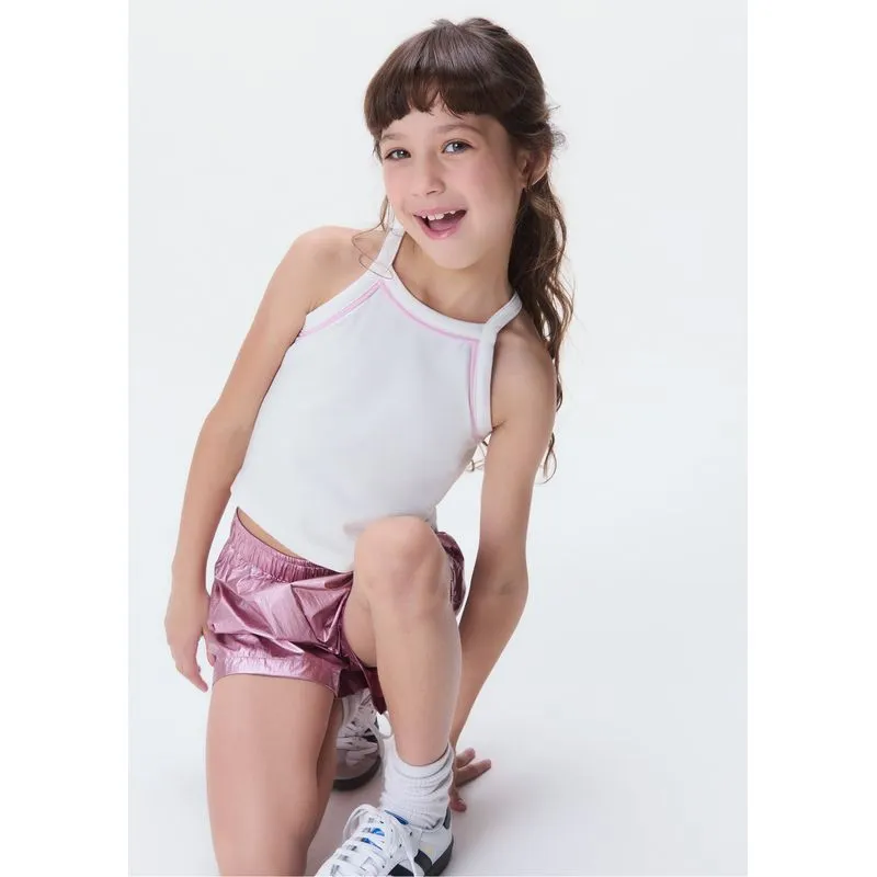 Regata Cropped Infantil Menina - Off white 006