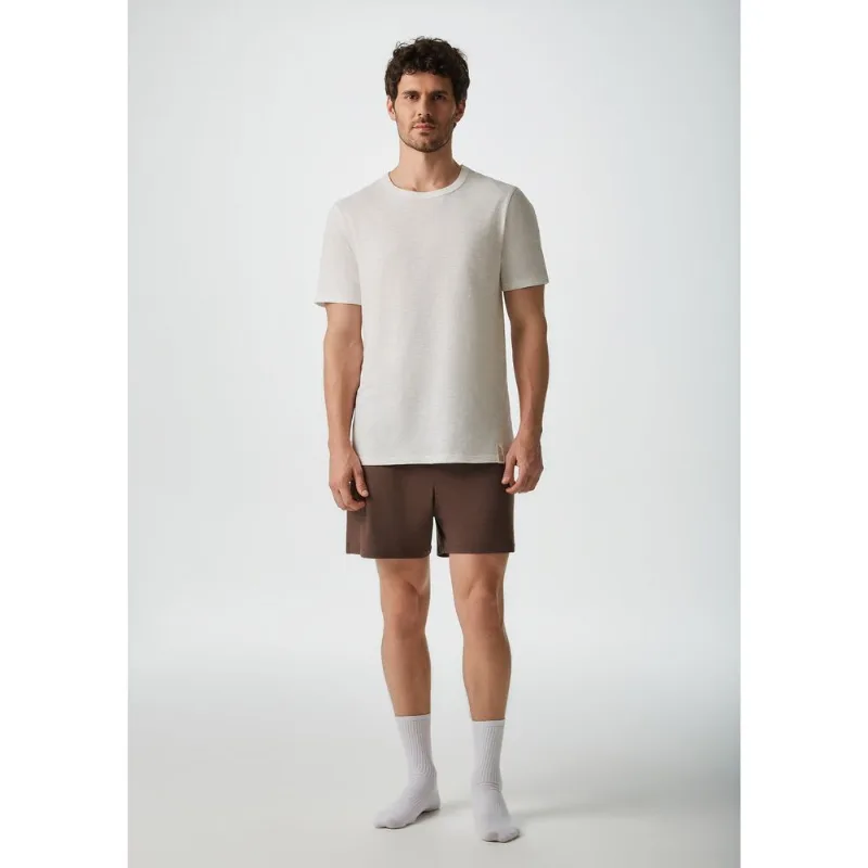 Pijama Curto Masculino Em Malha Flamê - Marrom G