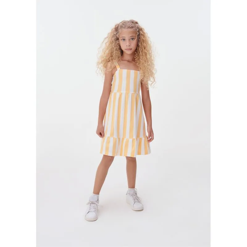 Vestido Curto Infantil Estampado - Laranja 012