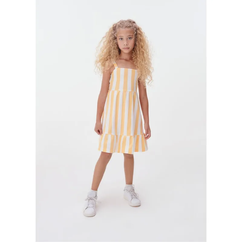 Vestido Curto Infantil Estampado - Laranja 005