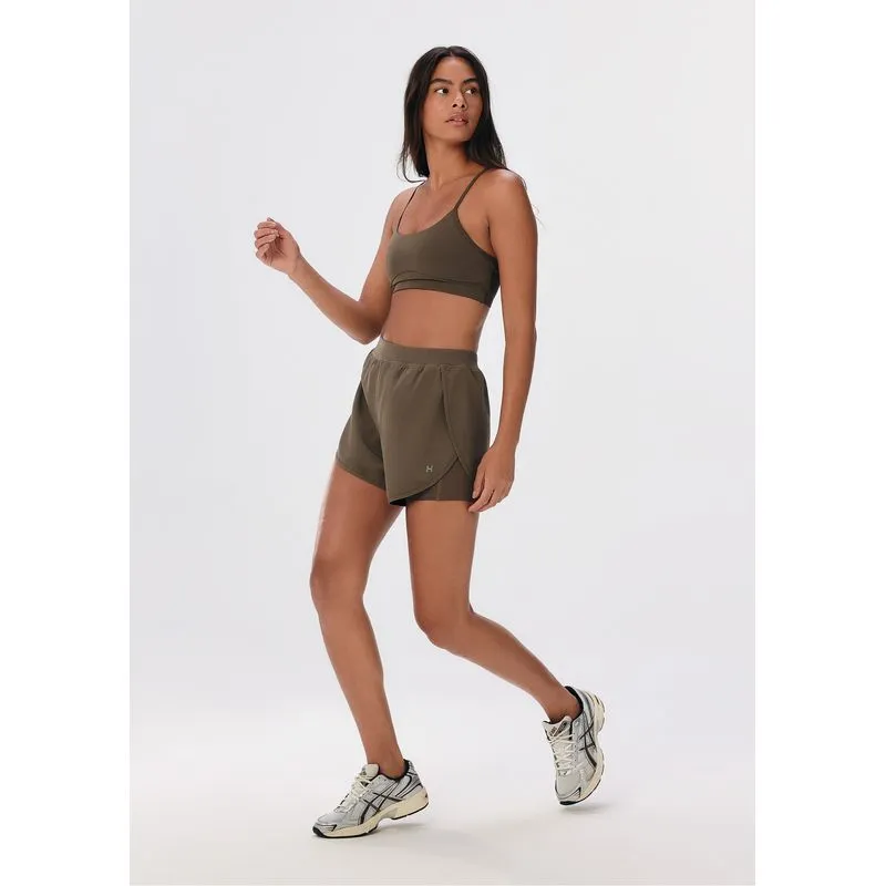 Shorts Esportivo Feminino Runner Texturizado - Marrom P