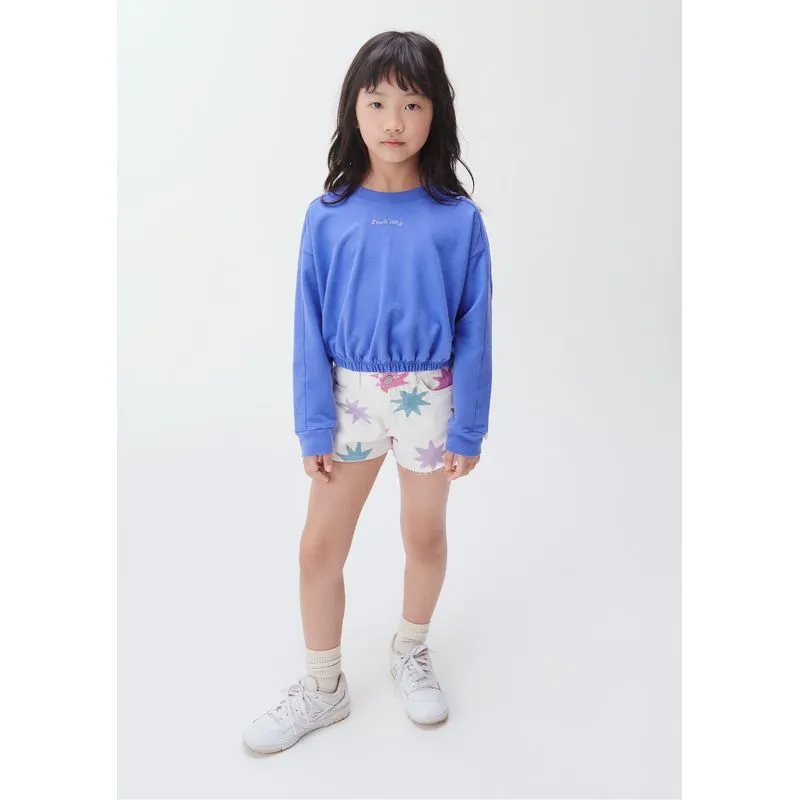 Shorts Infantil Menina Em Sarja Barra A Fio - Off white 006