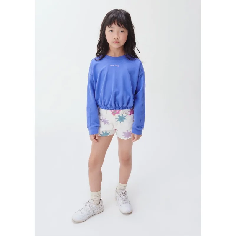 Shorts Infantil Menina Em Sarja Barra A Fio - Off white 014