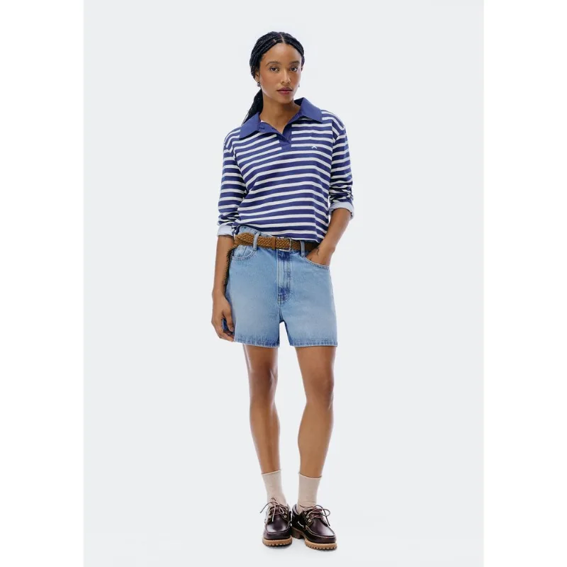 Shorts Jeans Feminino Reto Cintura Média - Azul 046