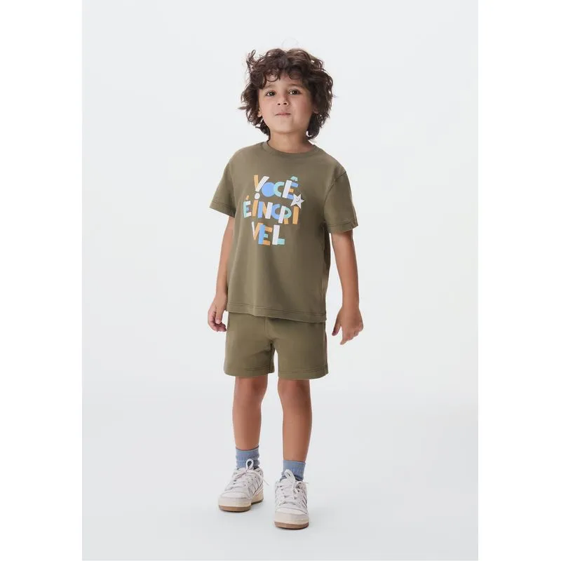 Conjunto Curto Infantil Menino Toddler - Verde 001