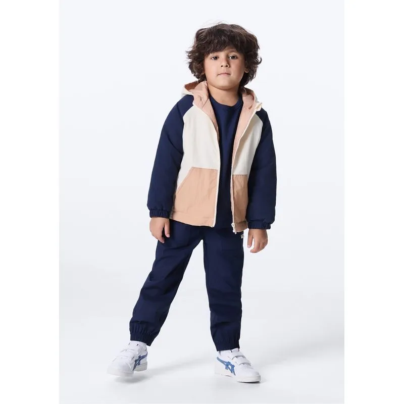 Jaqueta Infantil Menino Em Nylon Com Capuz - Creme 003