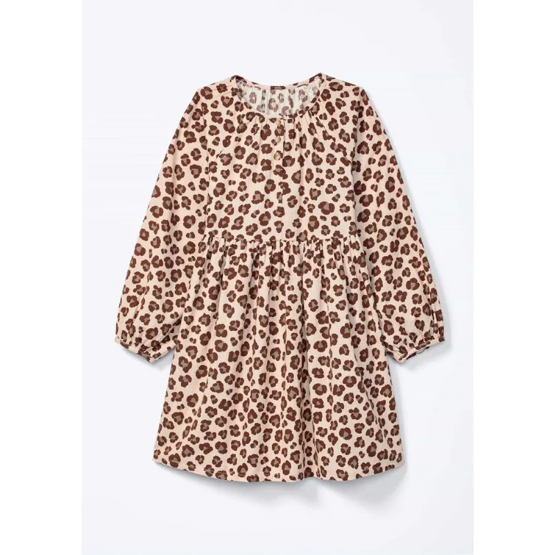 Vestido Infantil Texturizado Estampado - Nude 010