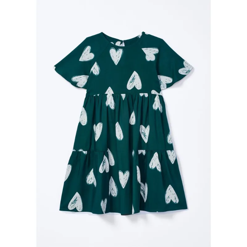 Vestido Infantil Menina Estampado - Verde 006