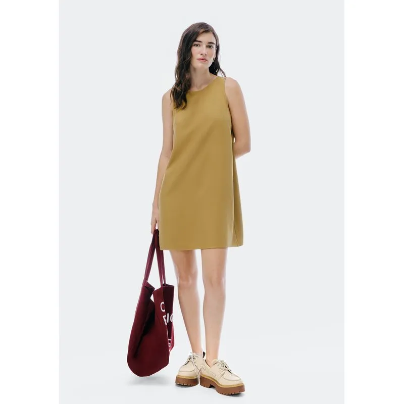 Vestido Curto Em Viscose - Caqui XP