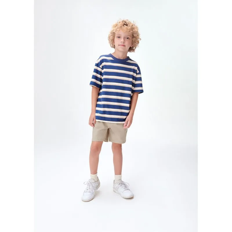Bermuda Infantil Menino Em Sarja - Bege 014