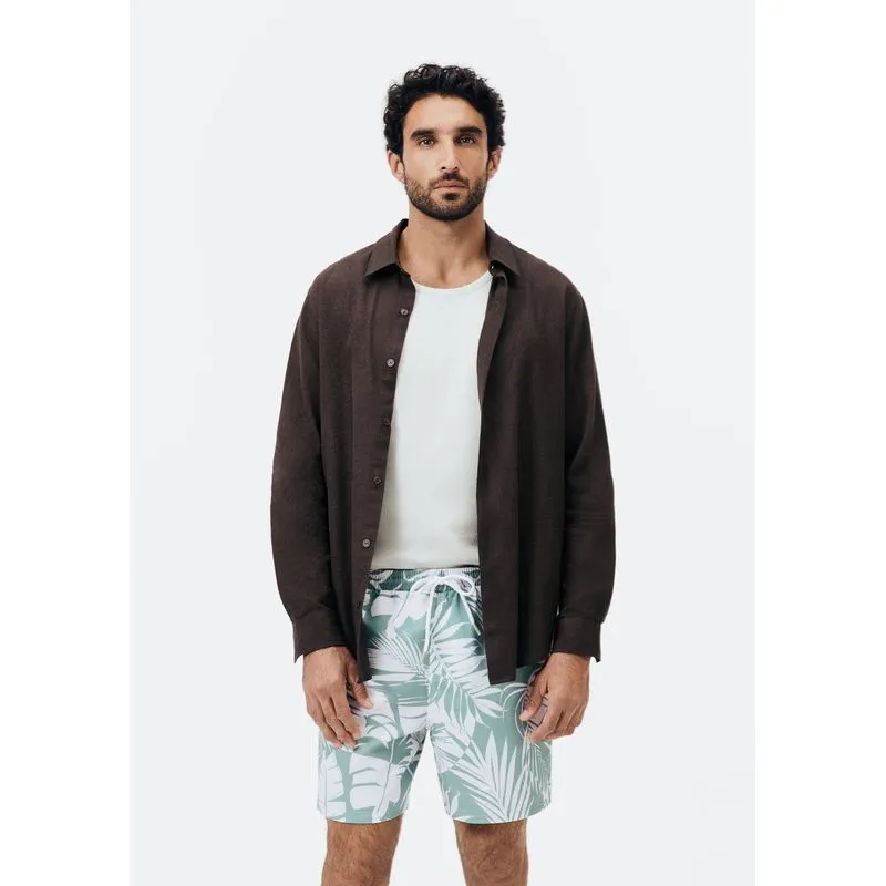 Shorts Praia Masculino Estampado - Verde M