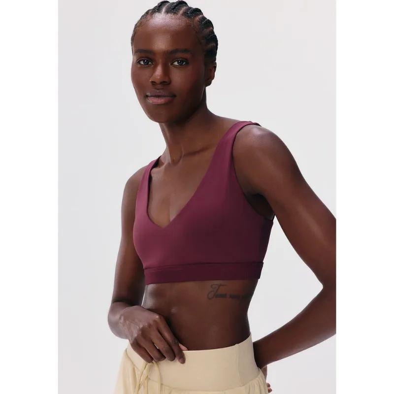 Top Esportivo Feminino Com Texturas - Vinho G