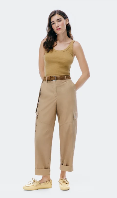 Regata Hering Básica Feminina Slim Rib - Caqui M