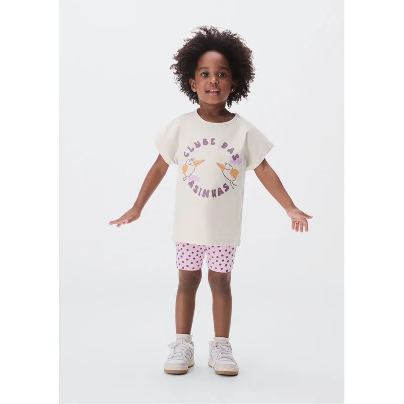 Conjunto Curto Infantil Menina Toddler - Rosa 002