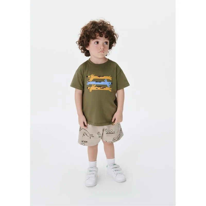 Conjunto Curto Infantil Menino Toddler Em Moletom - Verde 001