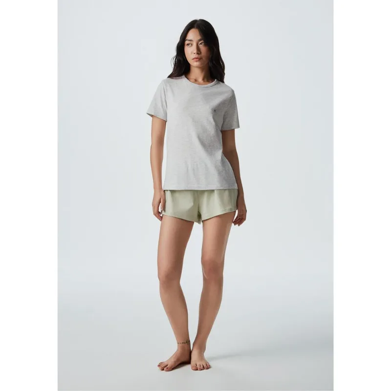 Pijama Curto Feminino Malha De Algodão - Verde XP