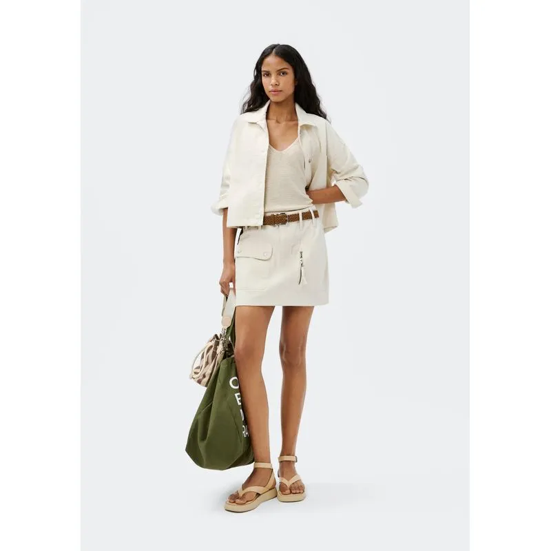 Saia De Sarja Cargo Estonada - Off white 036