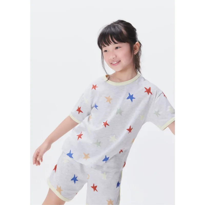 Pijama Infantil Unissex Estampado - Cinza 008