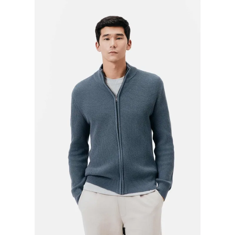 Jaqueta Masculina em Tricô - Azul P