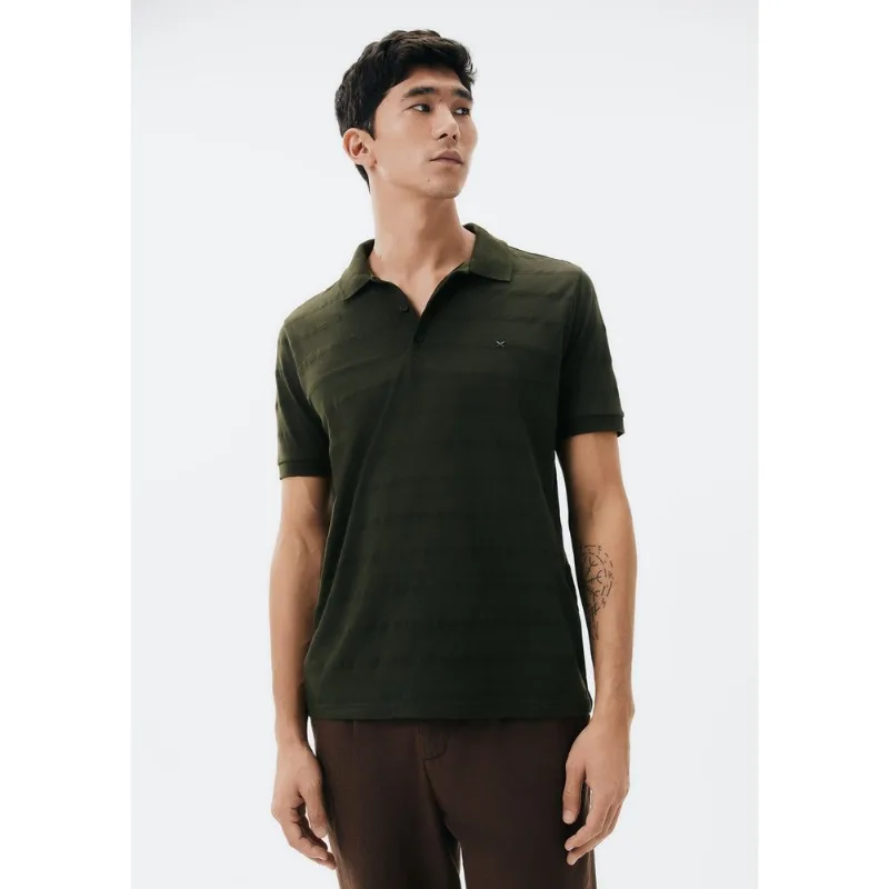Camisa Polo Masculina Manga Curta Com Bordado - Verde XXG