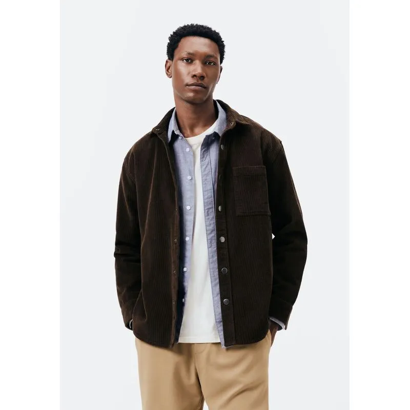 Jaqueta Masculina Overshirt Em Veludo Cotelê - Marrom G