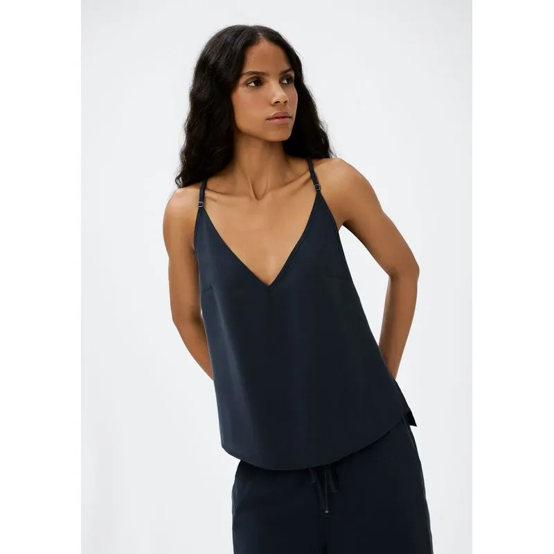 Regata Feminina Decote V - Azul XG