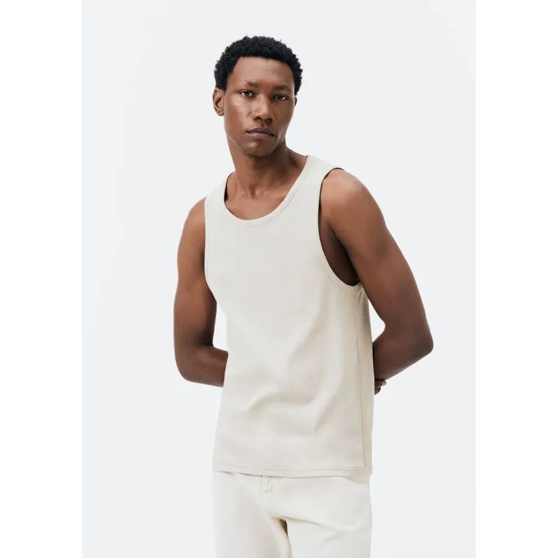 Regata Masculina Regular Em Ribana Canelada - Bege XXG