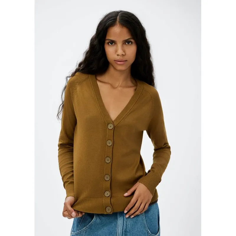 Cardigan Feminino Em Tricô - Marrom M