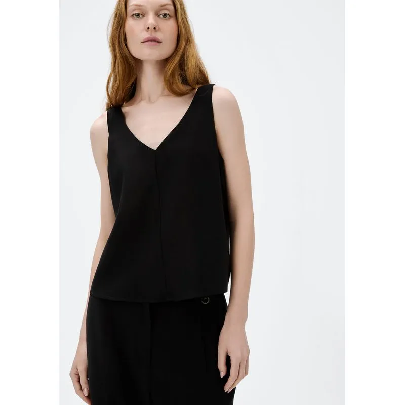 Regata Feminina Decote V Peachtouch - Preto G