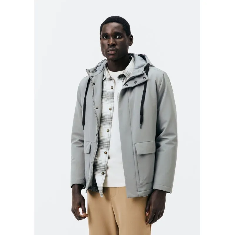 Jaqueta Parka Masculina Com Capuz - Cinza G
