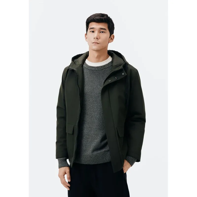 Jaqueta Parka Masculina Com Capuz - Verde M