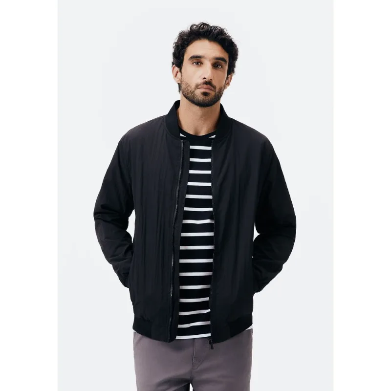 Jaqueta Masculina Bomber em Nylon - Preto XXG