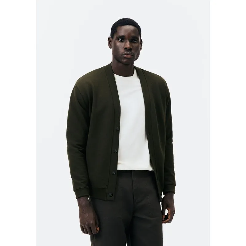 Cardigan Masculino Em Moletom - Verde P