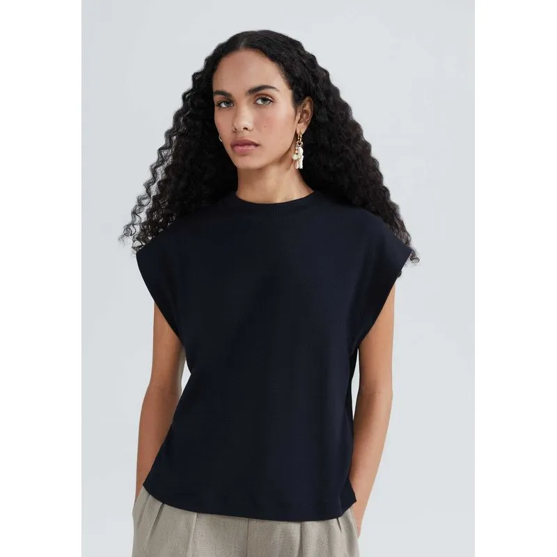 Regata Muscle Feminina Em Ribana - Preto XG