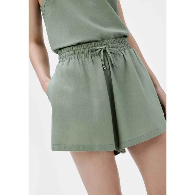Shorts Feminino Evasê Cós Elástico - Verde 034