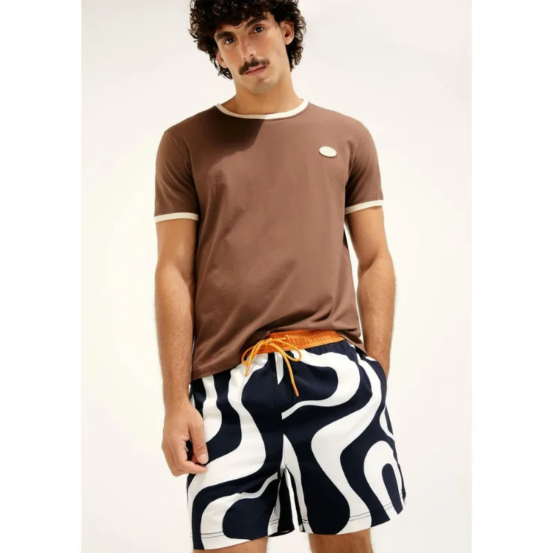 Shorts de Banho Estampado Hering + Cosmo - Azul P